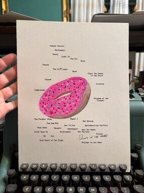 Pink Sprinkled Donut illustration by me.